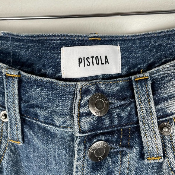 Pistola Charlie High Rise Straight Leg Jean Womens 27 Medium Wash Distressed - Picture 8 of 10